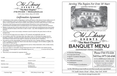 old library events banquet menu